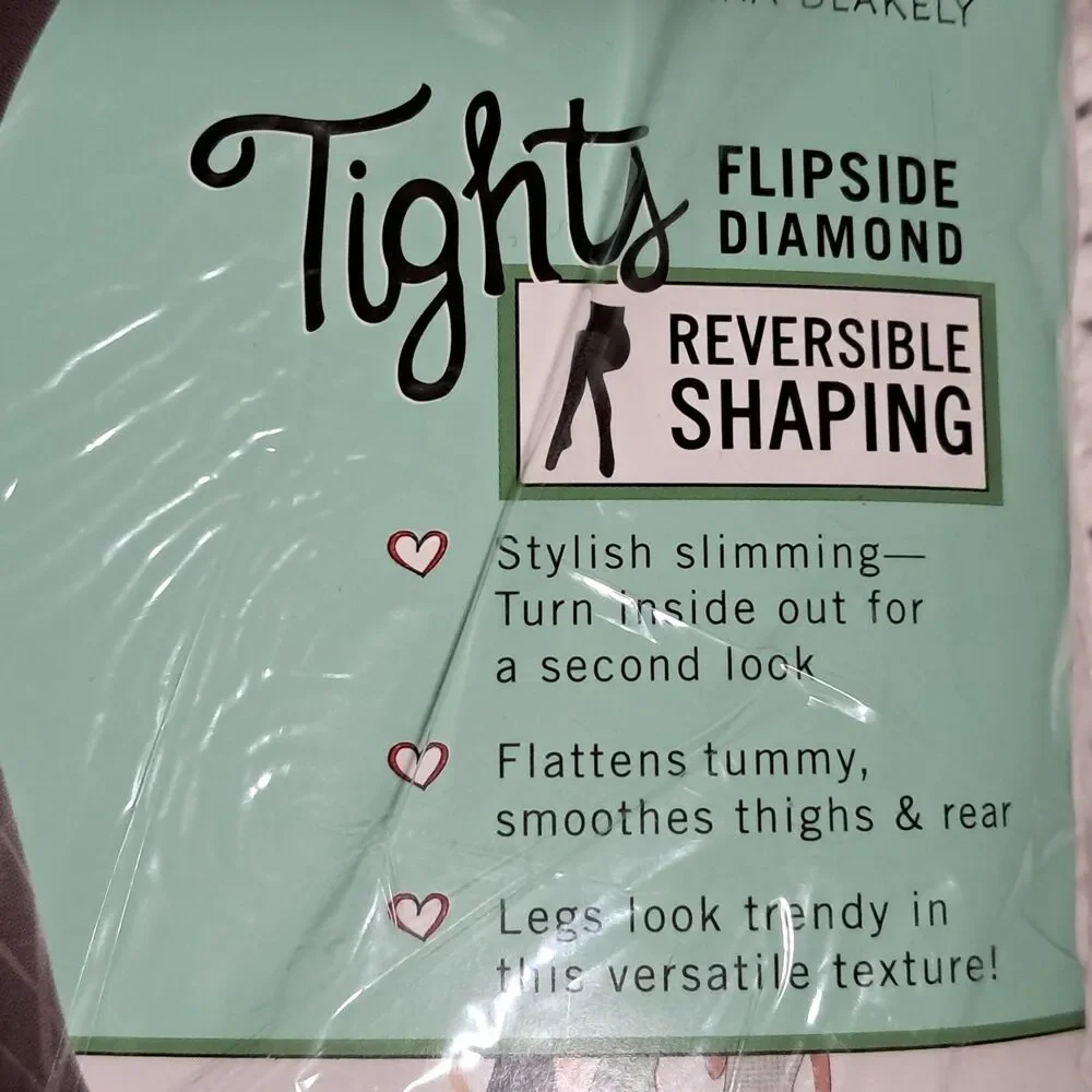 Assets by SPANX Size 2 Black Tights Flipside Diamond Reversible Shaping NEW